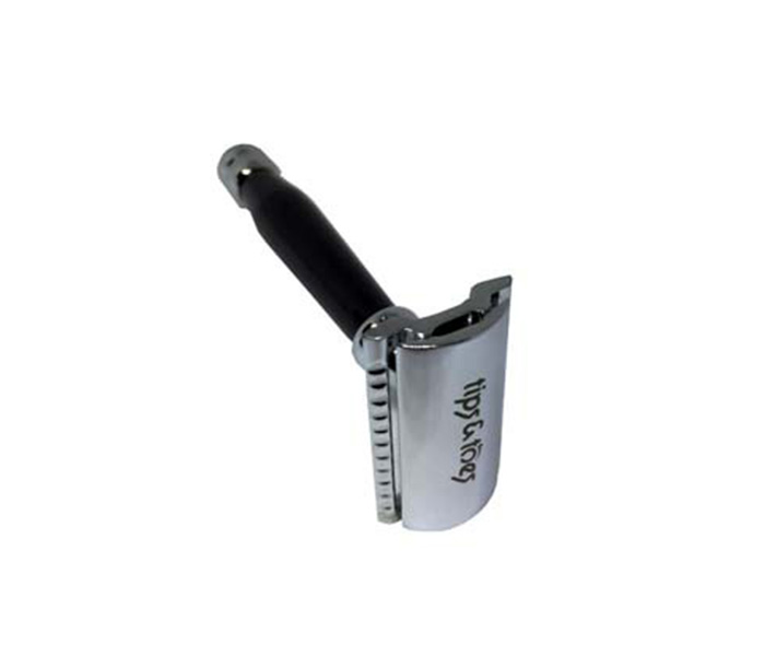 Tips & Toes TT-673 Stainless Steel Double Edge Safety Razor - Polish & Black Coated - Zoom Image 2