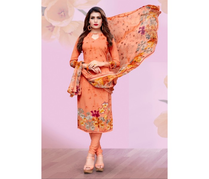 Ziyata Collections ZY9005 Unstitched Crepe Churidar Multicolor - Zoom Image