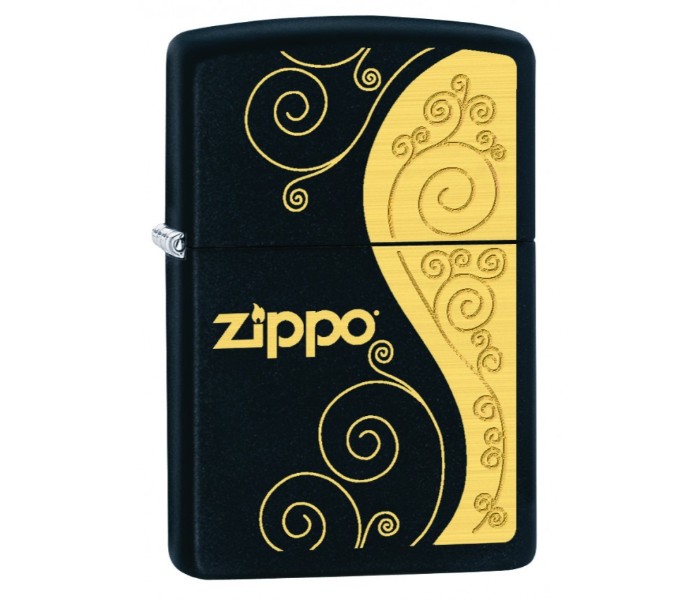 Zippo MP 326251 218 Elegance Regular Lighter Black and Gold - Zoom Image