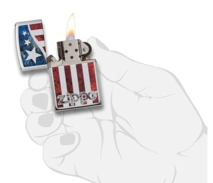 Zippo 29095 US Flag Lighter Silver - Zoom Image 3