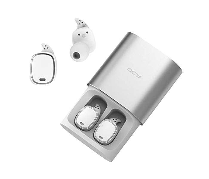 QCY T1 Pro Touch Control Bluetooth Earphones TWS Mini Wireless Headset with Mic - Silver - Zoom Image 1