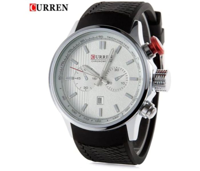 Curren 8175 Casual Analog Quartz Watch For Men Black And Silver - Zoom Image 1