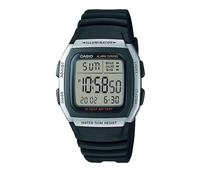 Casio W-96H-1AVDF Mens Sports Watch Black and Silver - Zoom Image