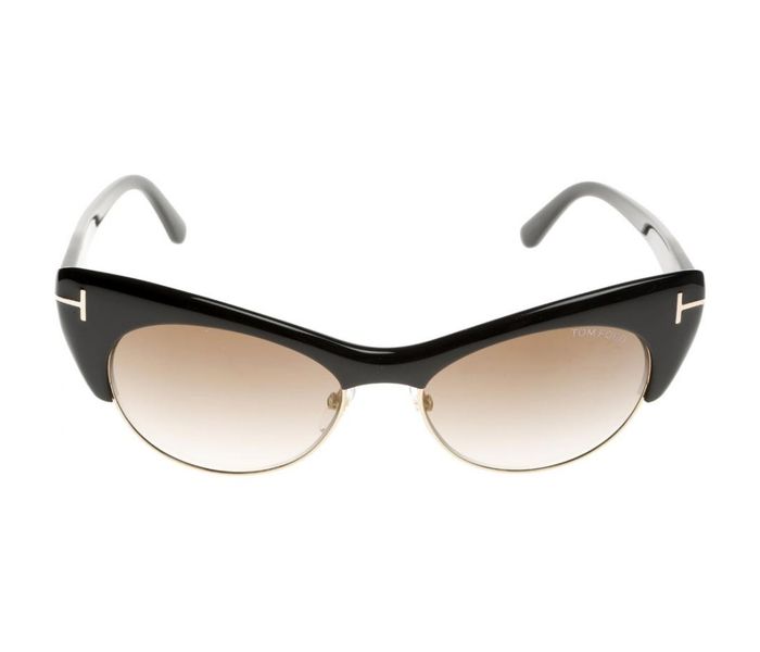 Tomford TF387 01G Lola Cat Eye Black Frame & Brown Gradient Mirrored Sunglasses for Women - Zoom Image 2