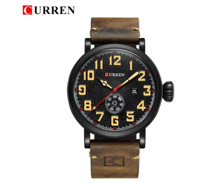 Curren 8232 Luxury Military Quartz Watch For Men Black And Brown - Zoom Image