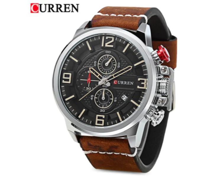 Curren 8278 Analog Quartz Watch For Men Brown and Black - Zoom Image 1