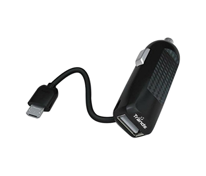 Trands TR-AD941 Single Micro USB Port Car Charger - Black - Zoom Image 3