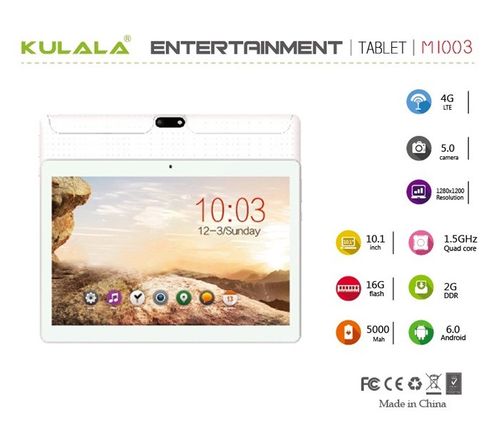 Kulala M-1003 10.1 inch Android 4G Tablet 2GB DDR 16GB Flash Silver - Zoom Image