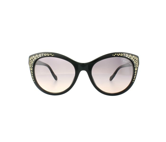 Roberto Cavalli 992S-05B Cat Eye Black & Gold Frame and Grey Gradient Mirrored Sunglasses for Women - Zoom Image 3