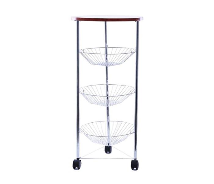 Royalford RF6799 Stainless Steel Fruit Basket Rack - Silver - Zoom Image