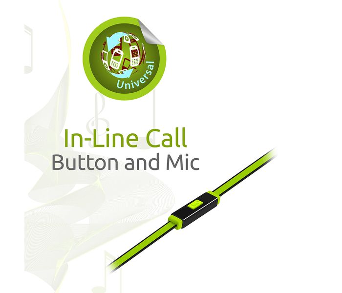 Promate Swish Universal Trendy Stereo Earphone with Noise Isolation, Green - Zoom Image 5