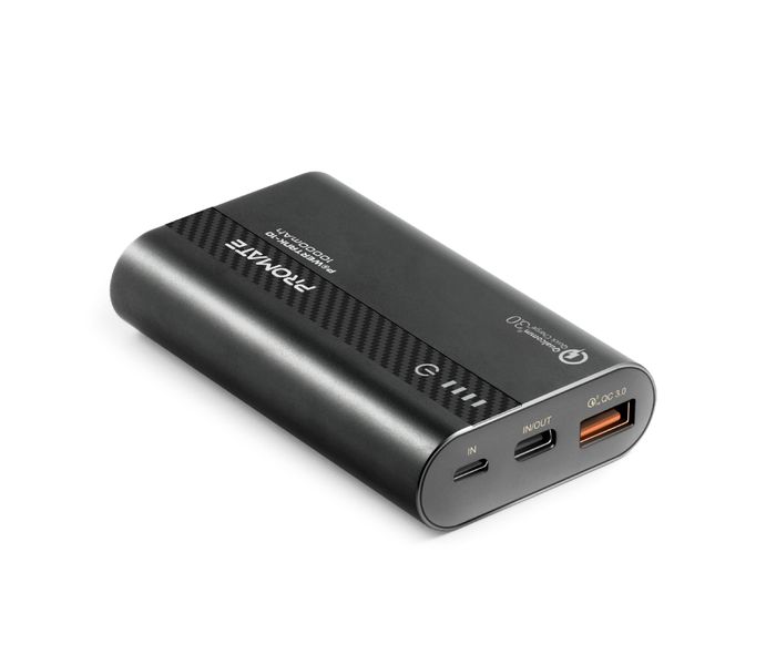 Promate Powertank-10 Portable 10000mAh with QC 3.0 and Over Charging Protection - Black - Zoom Image 7