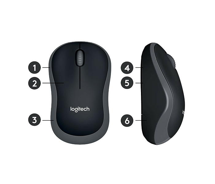 Logitech 910-002235 M185 2.4GHz Wireless Mouse - Grey - Zoom Image 2