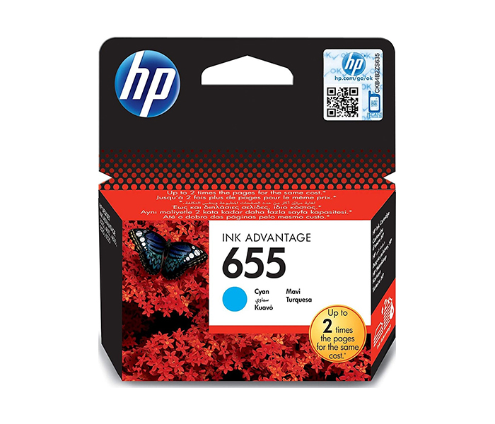 HP 655 Original Ink Advantage Cartridge - Cyan (CZ110AE) - Zoom Image