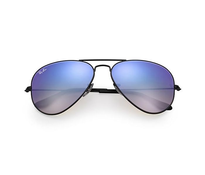 Ray-Ban 0RB3025 002/40-58 Aviator Black Frame & Blue Gradient Flash Mirrored Sunglasses for Unisex - Zoom Image 1