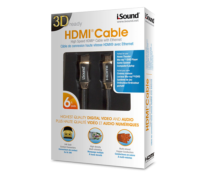 I Sound 5214 1.8m High Speed HDMI Cable - Gold - Zoom Image 1