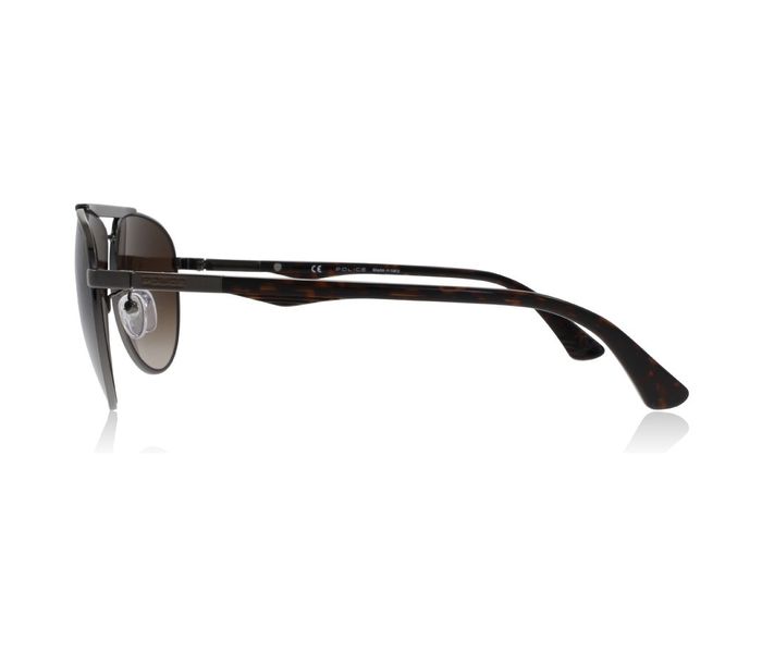 Police SPL364 0568 Aviator Gunmetal Frame & Brown Mirrored Sunglasses for Unisex - Zoom Image 2