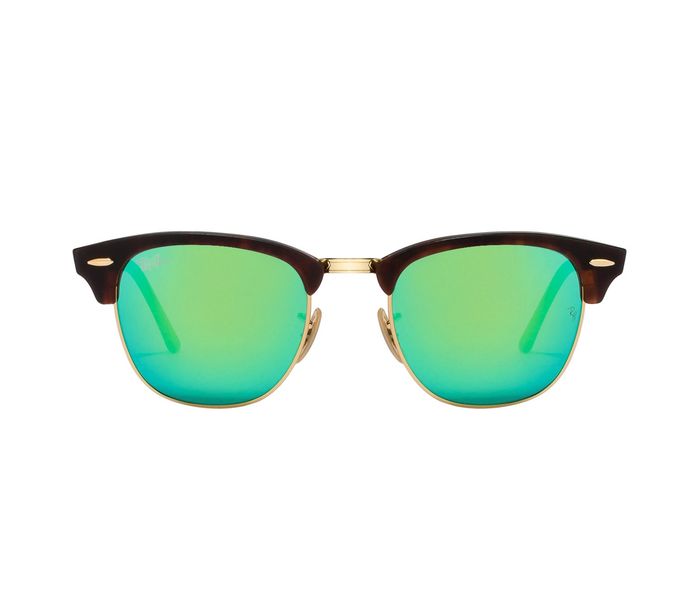 Ray-Ban RB3016-1145/19-51 Square Havana Frame & Flash Green Mirrored Sunglasses for Men - Zoom Image 3