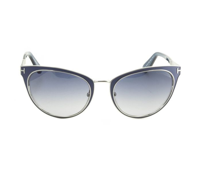 Tomford Nina TF373 86Z Cat Eye Blue & Silver Frame and Blue Gradient Mirrored Sunglasses for Women - Zoom Image 4