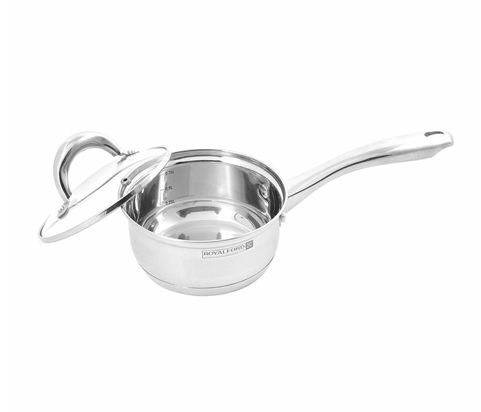 Royalford RFU9054 6 Pieces Stainless Steel Saucepan Set with Tempered Glass Lid - Silver - Zoom Image 1