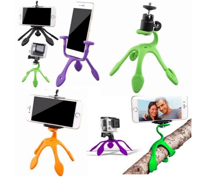 Zeo Universal Mini Gekko Flexible Tripod Stand Mobile and Camera Holder Multicolor - Zoom Image 7