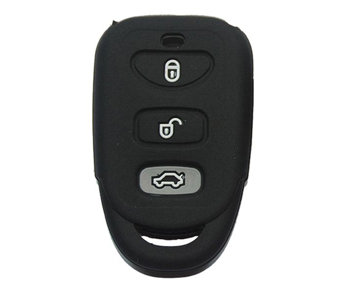 Silicon Key Fob Case Holder for Hyundai - Black - Zoom Image