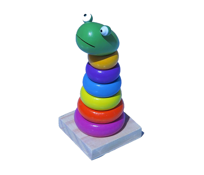 Wooden Toys Seven Colour Frog Tower for Kids - Multicolour - Zoom Image