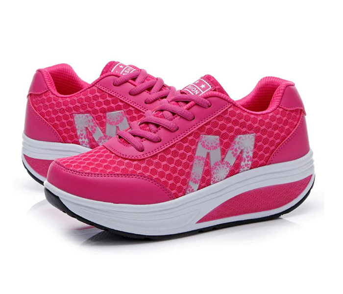 F-Trend Womens Breathable Mesh Muffin Rocking Leisure Shoes EU-39 - Pink - Zoom Image 2