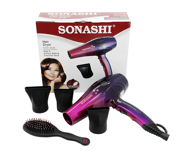 Sonashi SHD-3039 2000W Hair Dryer, Pink & Purple - Zoom Image 3