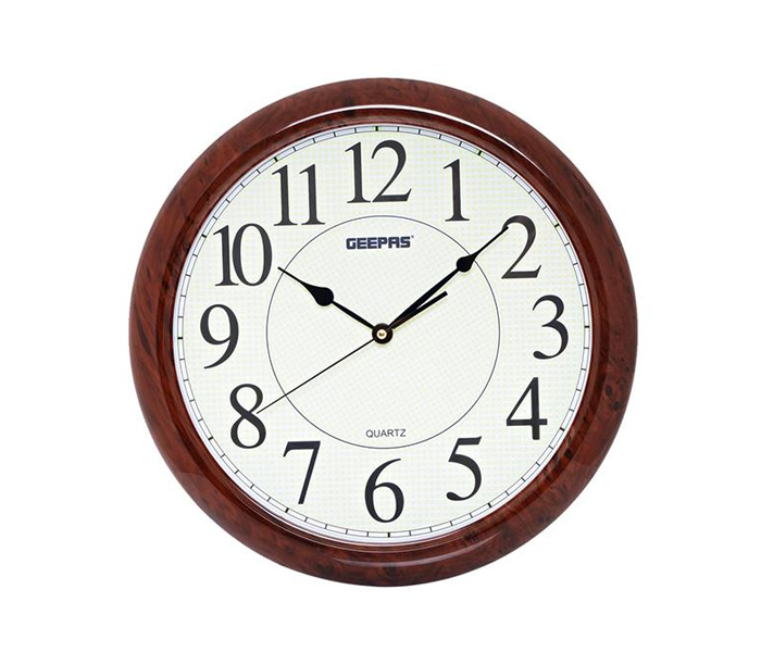 Geepas GWC4804 Taiwan Movement Luminous Dial Wall Clock, Whtie & Brown - Zoom Image 4