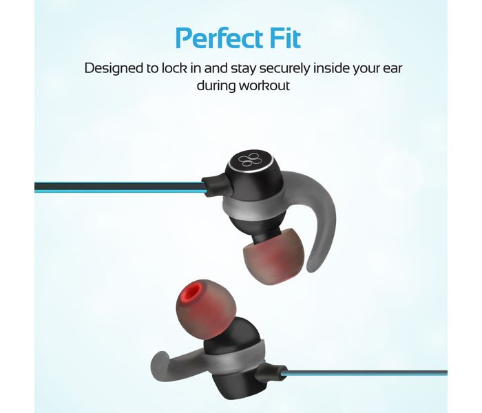 Promate Spicy-1 High Definition Wireless Secure-Fit Stereo Magnetic Earbuds, Blue - Zoom Image 2