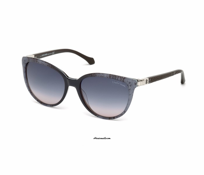 Roberto Cavalli 986S 20B Cat Eye Gray & Brown Frame and Grey Gradient Mirrored Sunglasses for Women - Zoom Image 3