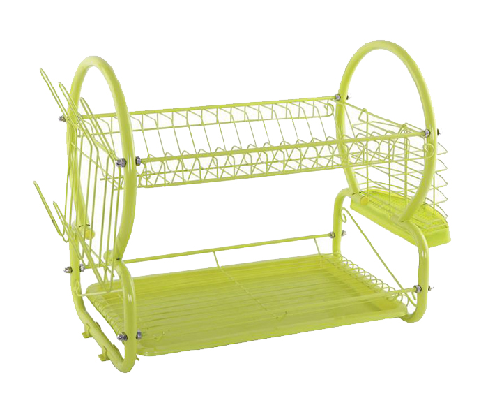 Delcasa DC1261 Two Layer Stainless Steel Dish Rack - 15Cm, Green - Zoom Image