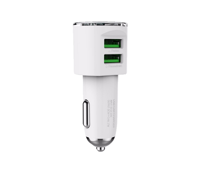 Trands TR-AD065 2.0 Fast Charging Dual USB Car Charger - White - Zoom Image 2