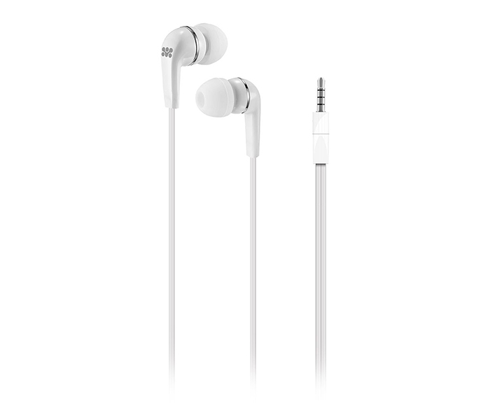 Promate Earmate-UNI1 High Quality Stereo Sound Earphone with Microphone, White - Zoom Image