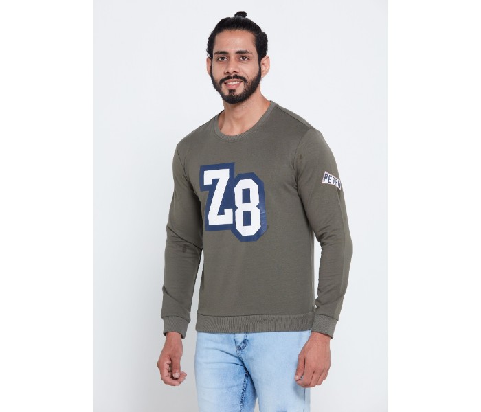 Petro OU10047 Printed Long sleeve Crew Neck T- Shirt XL-Green - Zoom Image 2