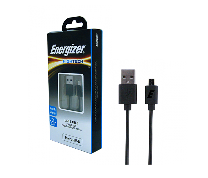 Energizer C11UBMCKBK4 2 Meter Hightech Micro USB Cable - Black - Zoom Image 2