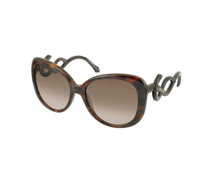 Roberto Cavalli 911S 52F Oversized Dark Havana Frame & Brown Gradient Mirrored Sunglasses for Women - Zoom Image 2