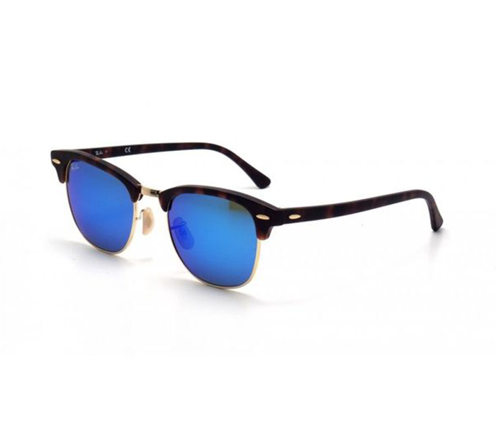 Ray-Ban 0RB3016 1145/17 Round Sand Havana & Gold Frame and Blue Flash Mirrored Sunglasses for Unisex - Zoom Image 2