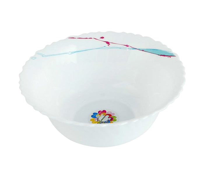 Royalford RF8875 10-inch Opal Artflower Design Serving Bowl - White - Zoom Image