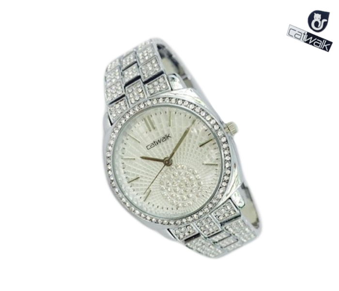 Catwalk CW-989 Genuine quality Fashionable Cz Watch For Women Silver - Zoom Image