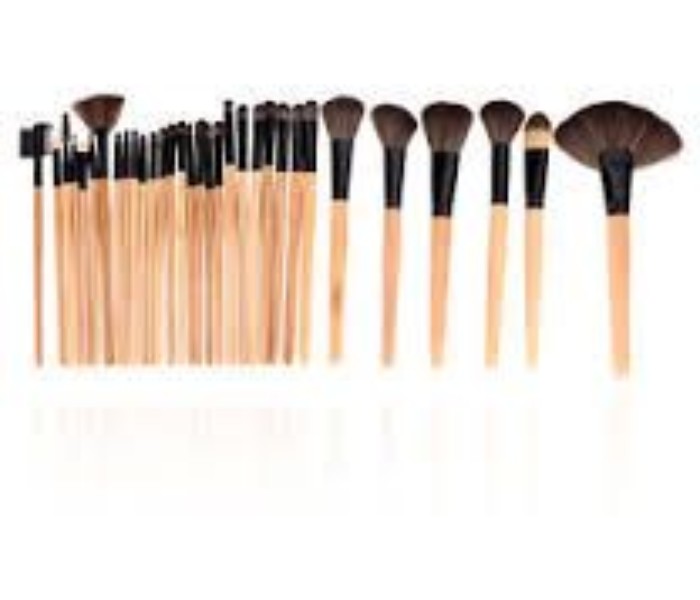 Cosmetic Makeup Beauty Brushes 32 Piece with Leather Case Pouch CM021 Wood - Zoom Image 2