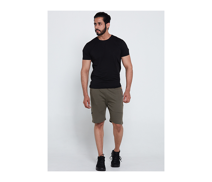 Lynk LY10024 Slim Fit Biker Design Strechable Short For Men M - Green - Zoom Image 3