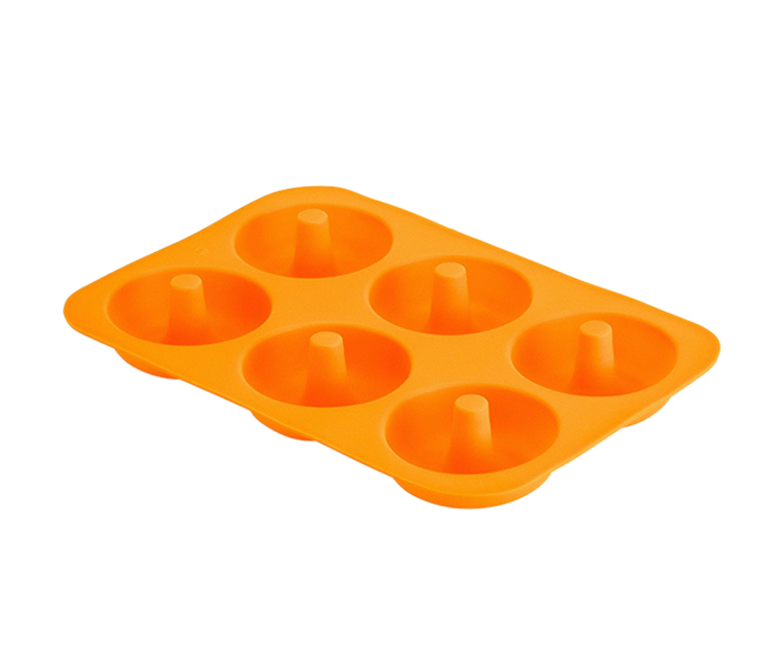 Royalford RFU9105 Silicone Donut Mold with 6 Cavities - Orange - Zoom Image 2