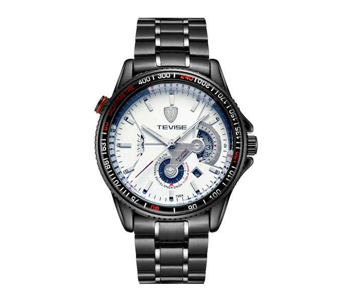 Tevise 796A Man's Business Mechanical Watch - Black & White - Zoom Image