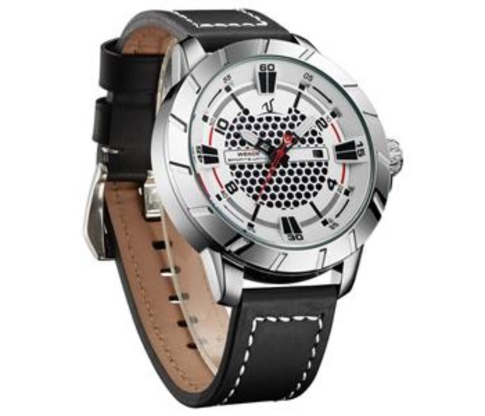 Weide UV 1608LB Mens Analog and Complete Calendar Watch Black and White - Zoom Image 2