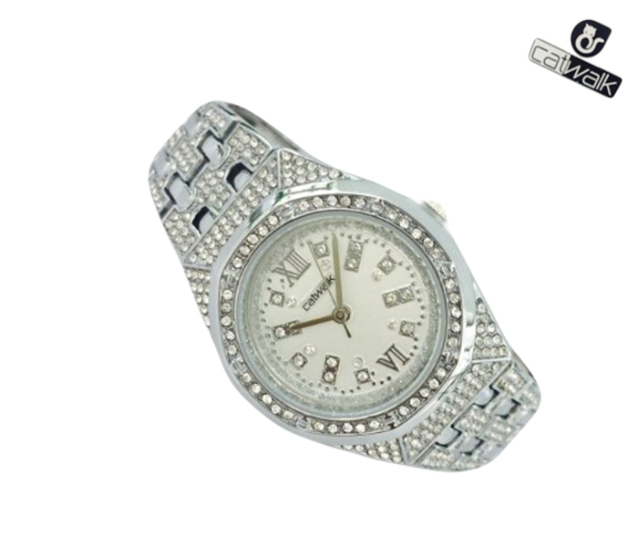 Catwalk CW-965 Genuine quality Fashionable Cz Watch For Women Silver - Zoom Image