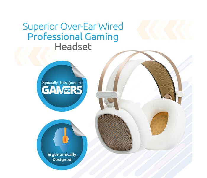 Promate Valiant Professional Gaming Headset with Built-in Microphone, White - Zoom Image 1