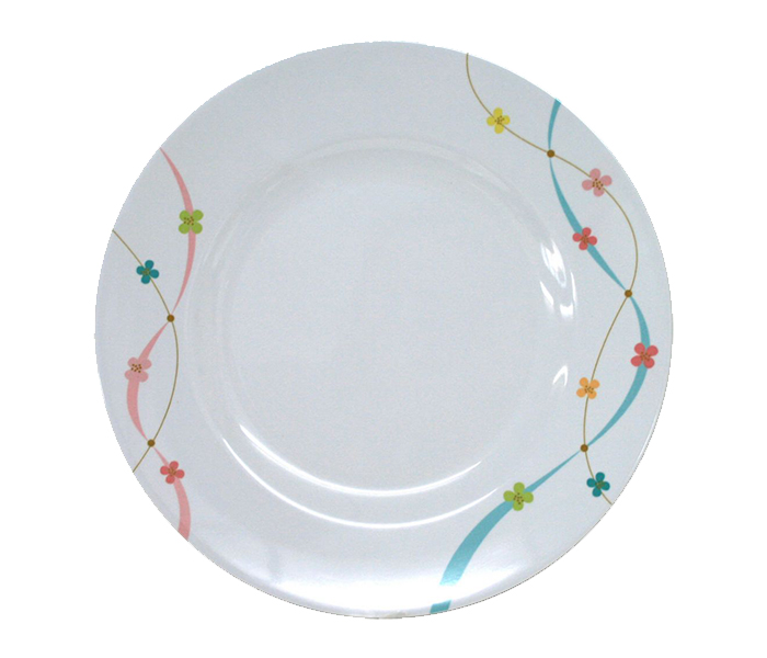 Royalford RF7084 10-inch Melamine Ware Rainbow Thai Dinner Plate - White - Zoom Image