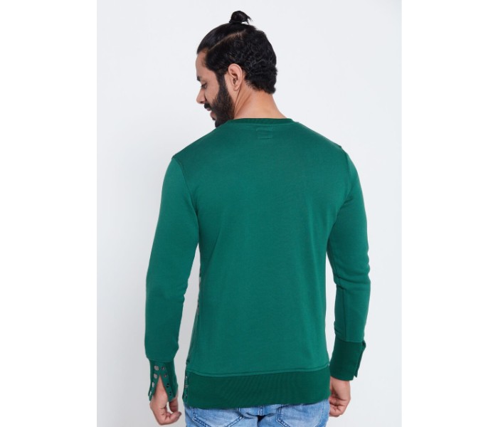 Petro OU10068 Printed Long Sleeve Side Button Sweat Shirt XL-Green - Zoom Image 1